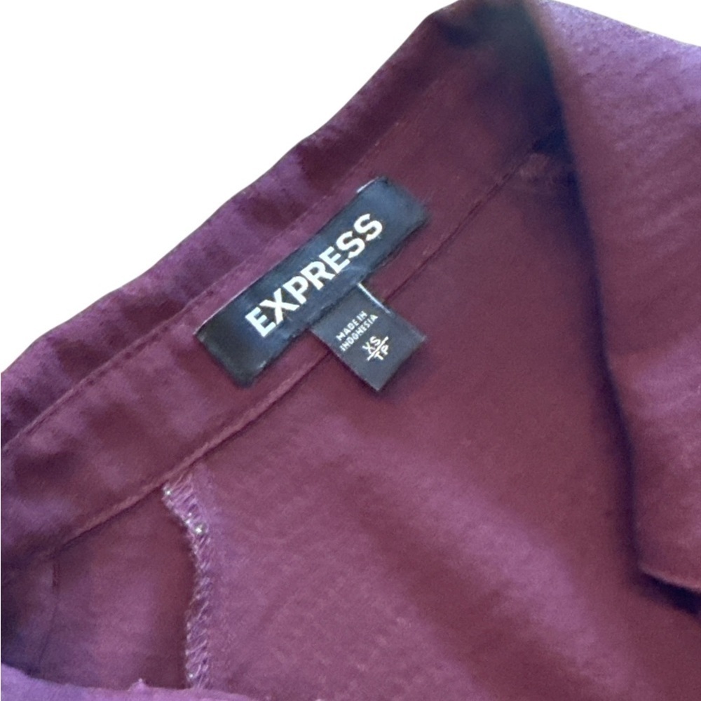 Express Maroon Button down Blouse - Picture 4 of 5